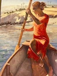Lady rowing